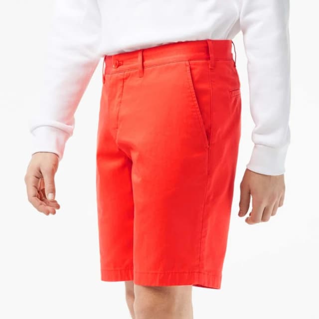 Lacoste Slim Fit Stretch Cotton Bermuda Shorts - Orange Orange 40