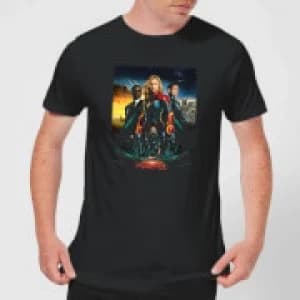 Captain Marvel Movie Starforce Poster Mens T-Shirt - Black