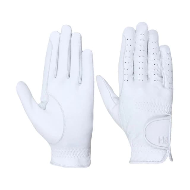 Hy5 Mens Leather Riding Gloves in White Size: XS White Male XS