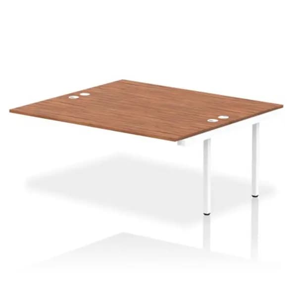 Impulse Bench Dynamic Impulse W1800 x D1600 x H750mm Back to Back Bench Desk 2 Person Extension Kit Walnut Finish White Frame - IB00434 IB00434