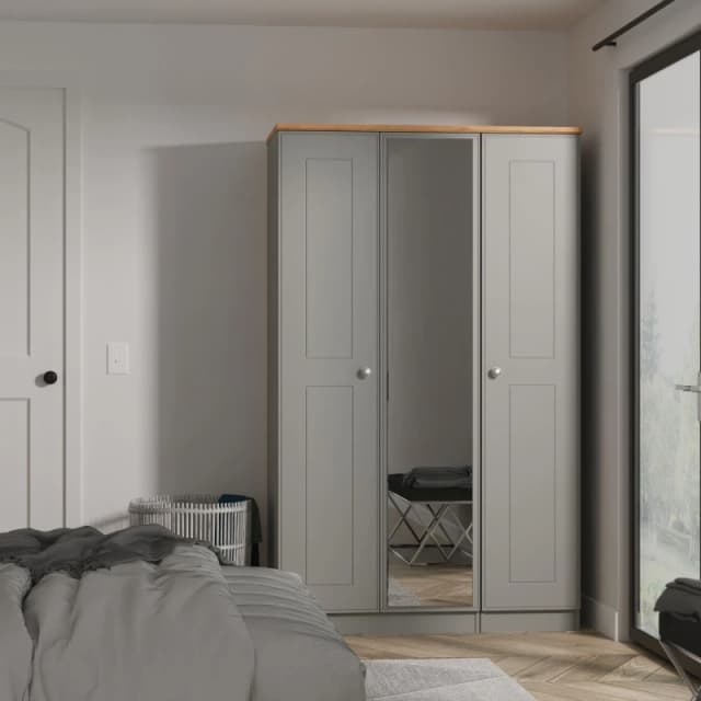 Welcome Furniture Welcome Furniutre Tilly Triple Mirror Wardrobe - Ready Assembled VIC137DGRO