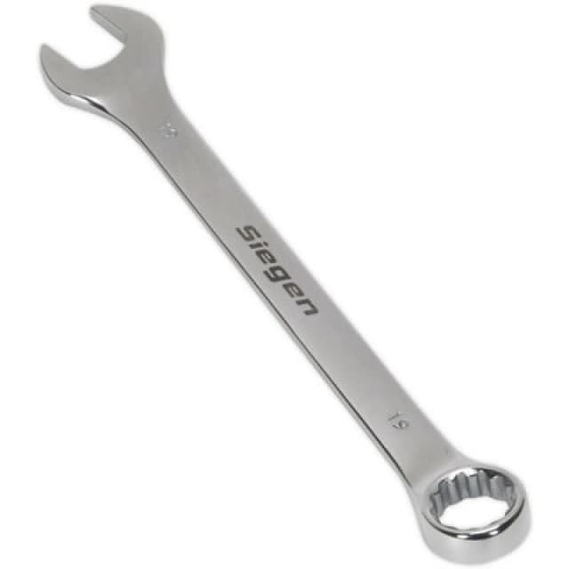 Loops Hardened Steel Combination Spanner - 19mm - Polished Chrome Vanadium Wrench Metallics