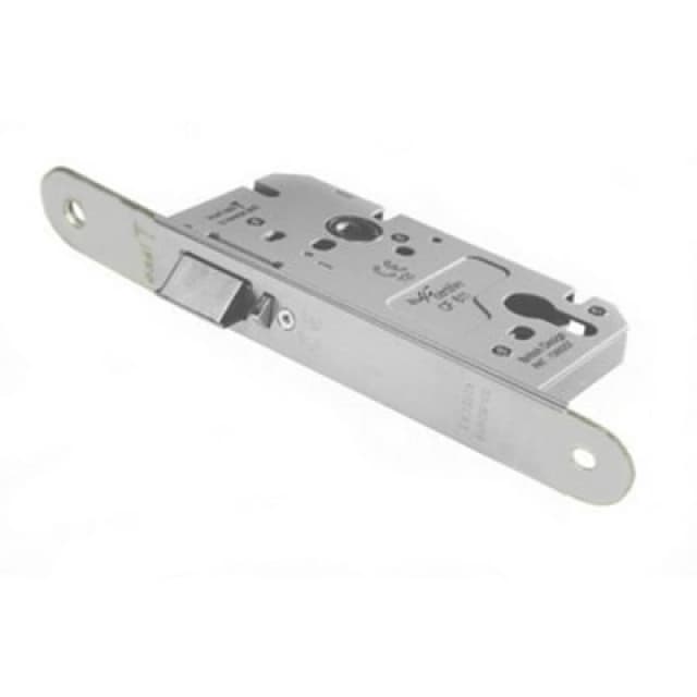 Loops Architectural DIN Euro Profile Nightlatch Radius Forend Satin Stainless Steel Metallics unisex