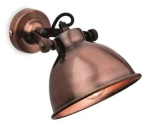 Mantis 1 Light Indoor Dome Wall Light Antique Copper, E14