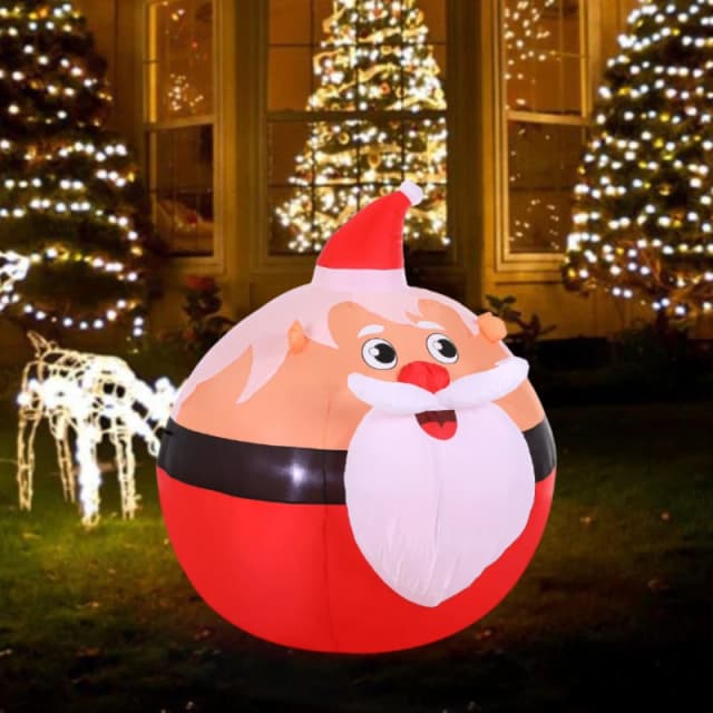 LIFE IDEAS 120cm Christmas Ball Inflatable Decoration Red unisex One size