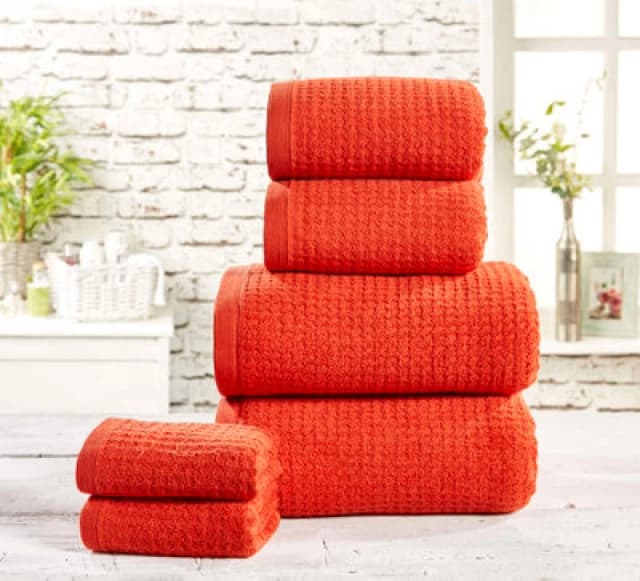 Rapport Home Waffle Hand Towel Pure Cotton Chilli