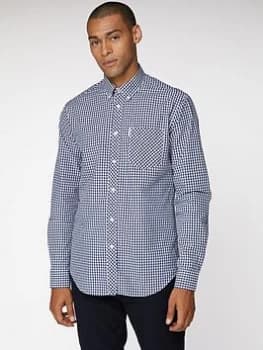 Ben Sherman Gingham Shirt - Dark Blue, Size L, Men