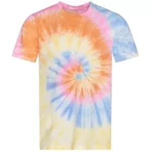 Awdis Unisex Adult Swirl T-Shirt (M) (Yellow/Blue/Orange)