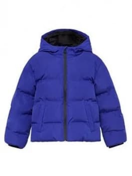 Mango Boys Hooded Coat - Blue