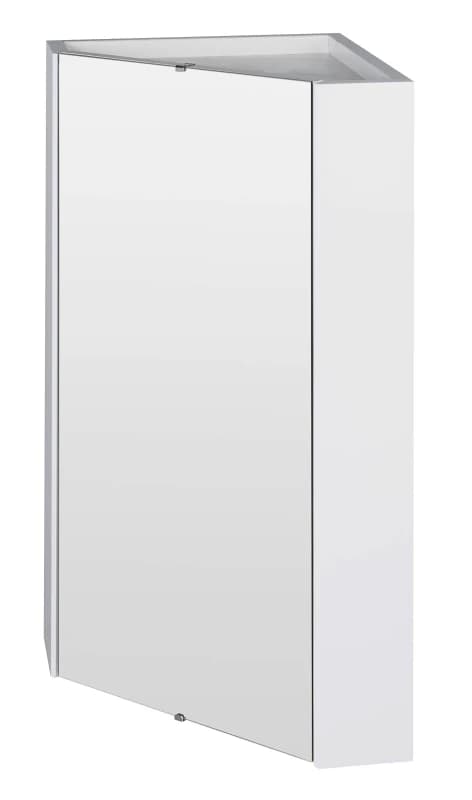 Balterley Wall Hung Corner Mirror Cabinet Gloss White White