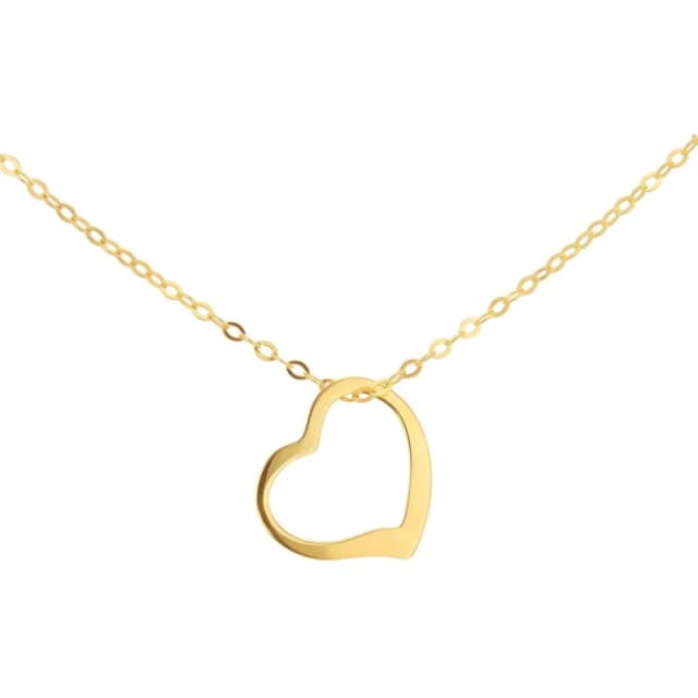 Be You 9ct Gold Open Heart Necklace Yellow Gold female 18inch