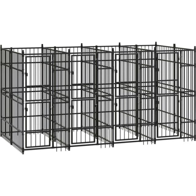 VIDAXL Outdoor Dog Kennel Steel 7.37 m² Vidaxl 8720286871188