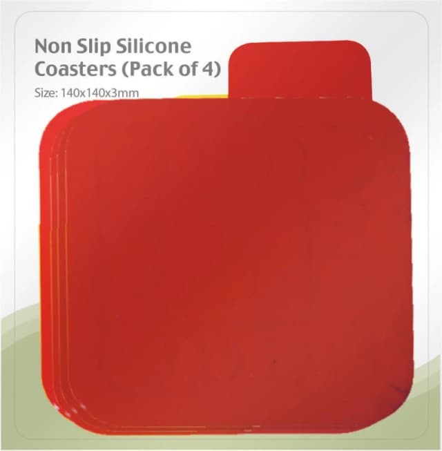 Aidapt 14cm Square Coasters Red Red