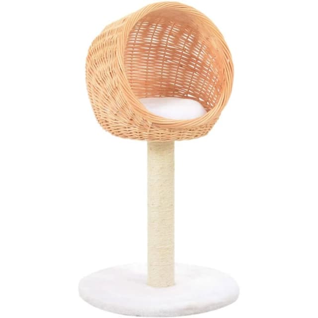 vidaXL Cat Tree with Sisal Scratching Post Natural Willow Wood Kitty Tower