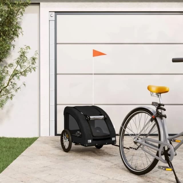 VIDAXL Pet Bike Trailer Black Oxford Fabric and Iron Vidaxl 8720845770464