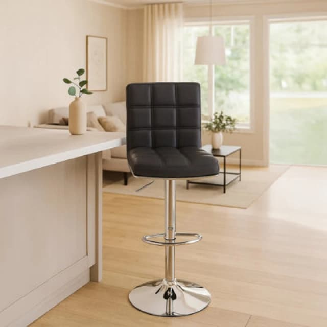 Premier Housewares Interiors by Premier Tavor Faux Leather Bar Chair Grey