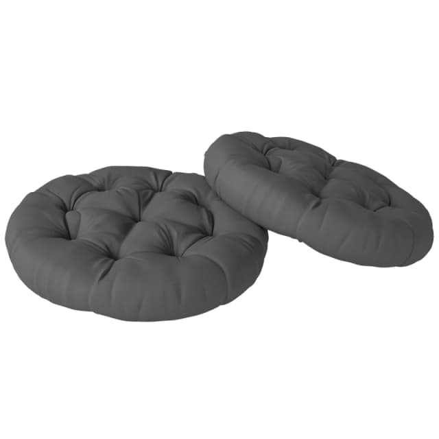 Outsunny Outdoor Seat Cushions Set of 2, Tufted Round Chair Pads, Dark Grey 84G-608V70CG