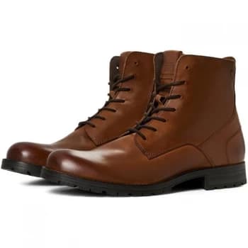 Jack and Jones Leather Boots - Cognac