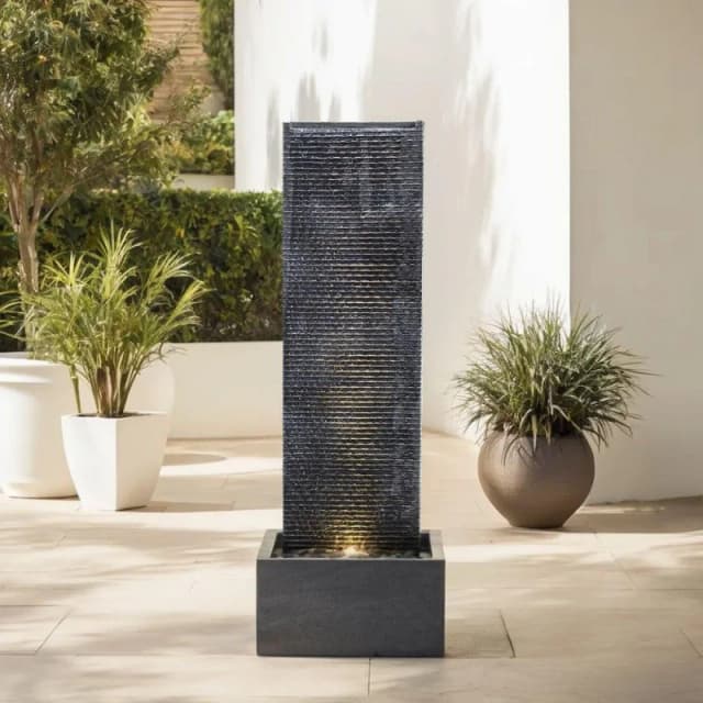 Breeins Outdoor Wall Standing Fountain Stone Black unisex One size