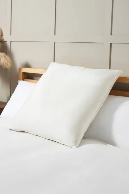 BHS Large Velour Piped Cushion in Ecru Ecru Unisex