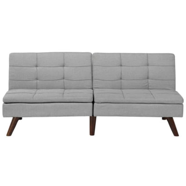 Beliani Sofa Bed 3 Seater Ronne Fabric Light Grey