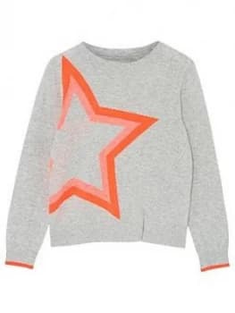 Mintie by Mint Velvet Girls Star Jumper - Grey, Size Age: 7-8 Years, Women