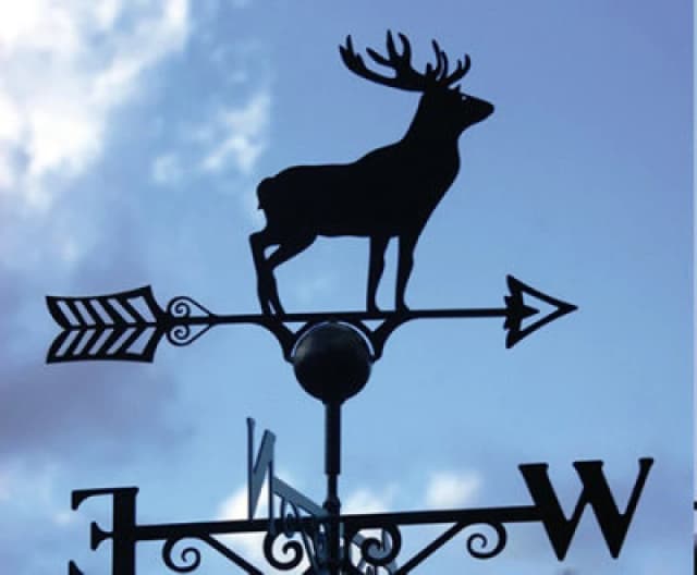 Poppy Forge Stag Weathervane - Solid Steel - W61 X H88cm - Black