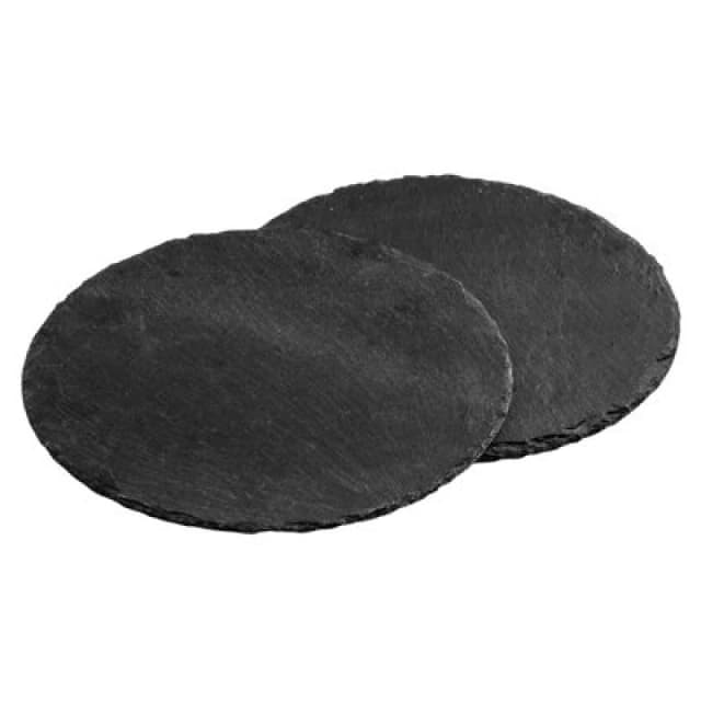 Premier Housewares Set Of Two Slate Round Placemats Grey