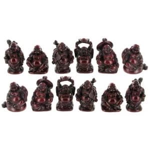 Red Resin Buddhas H5cm Set of 12