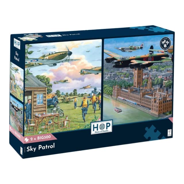 The House Of Puzzles Sky Patrol - 2 x BIG 500 Piece Jigsaw Puzzles Multicolor Unisex 500 Piece