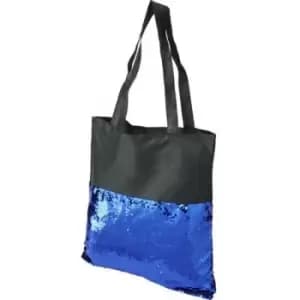 Bullet Mermaid Sequin Tote Bag (One Size) (Solid Black/Blue) - Solid Black/Blue