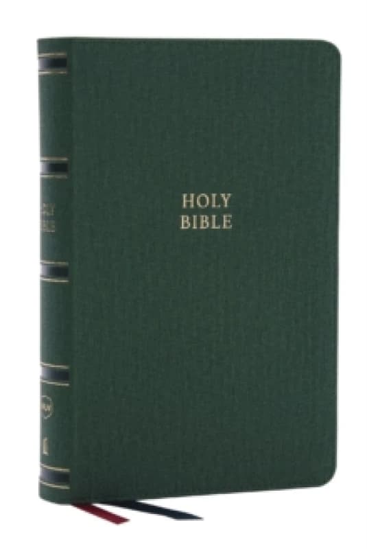 NKJV, Single-Column Reference Bible, Verse-by-verse, Green Leathersoft, Red Letter, Comfort Print Leather / fine binding