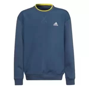 adidas All SZN Fleece Sweatshirt Kids - Linen Green / Impact Yellow