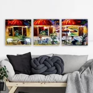 PDKR1029 Multicolor Decorative Canvas Painting (3 Pieces)
