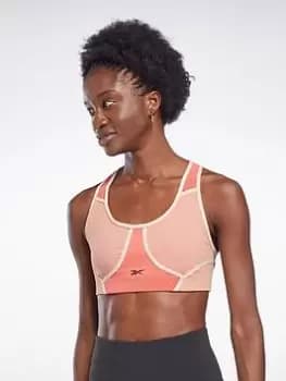 Reebok Lux Racer Colorblocked Padded Bra, Grey Size XL Women
