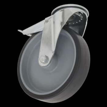 Medium-Duty Thermoplastic Bolt Hole Castor Wheel with Total Lock 100mm - Trade