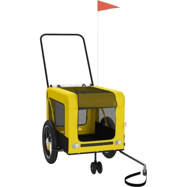 VIDAXL Vidaxl - Pet Bike Trailer Yellow and Black Oxford Fabric and Iron 8720845770303