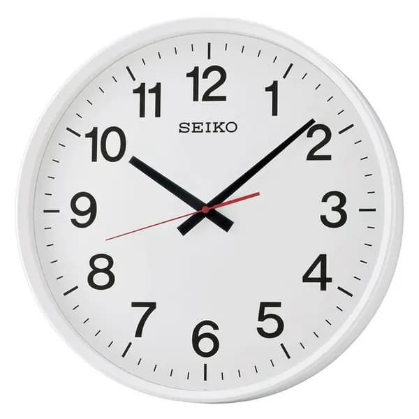 Seiko Large Size Wall Clock with Sweep Second Hand - White