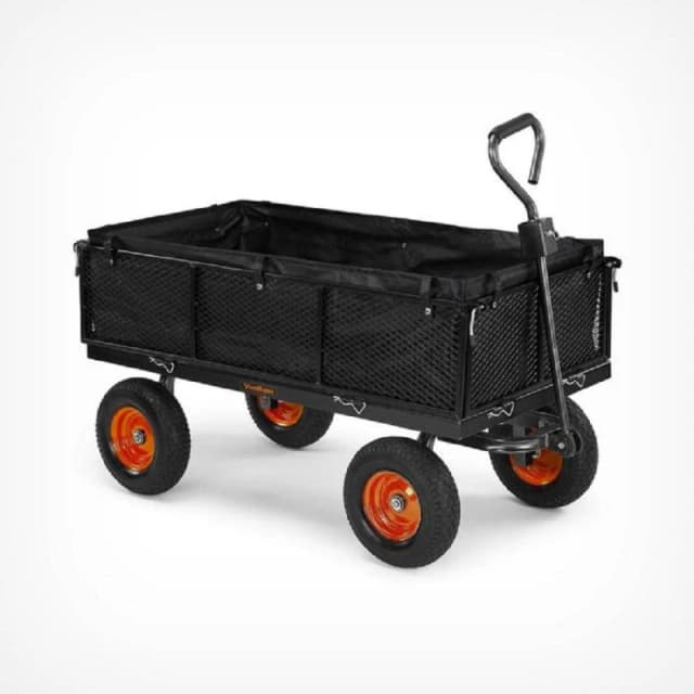 VonHaus Mesh Garden Cart 600kg Black unisex One Size