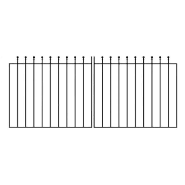Burbage Iron Craft Mana Ball Top Pair Of Metal Driveway Gates 2134mm Gap X 915mm High Mazp40