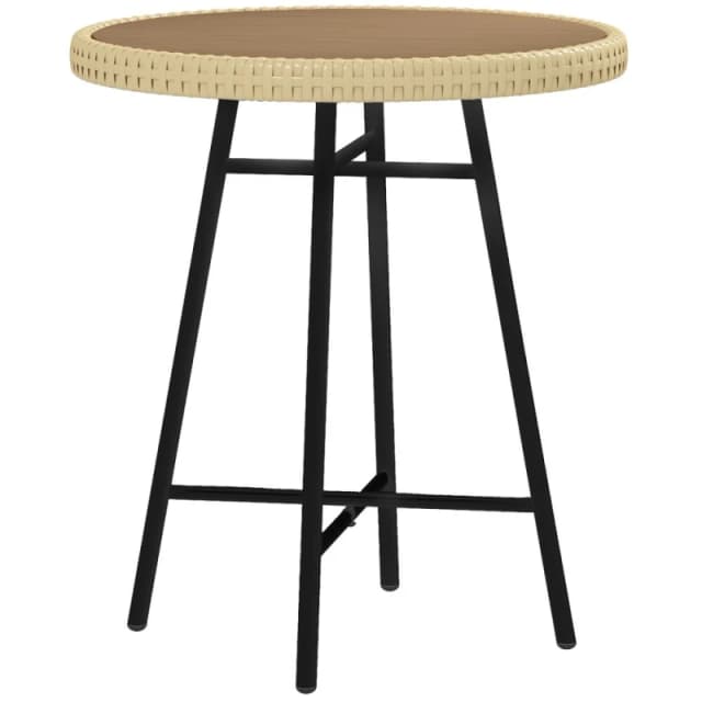 Outsunny Pe Rattan Side Table For Indoor, Outdoor, Natural, Brown 867-192V00ND