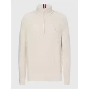 Tommy Hilfiger Structure Zip Mock - White