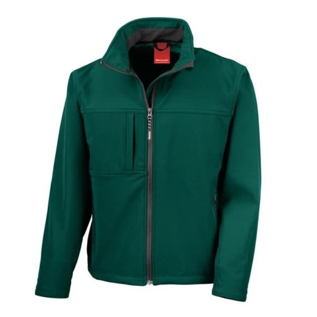 Result Result Men Classic Soft Shell Jacket in Bottle Green Size: Small Bottle Green S Male 5063425792788