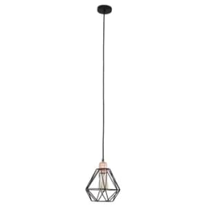 Casco Copper Pendant with Black Diablo Shade