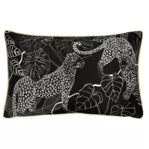 Aurora Rectangular Leopard Cushion Blush/Black