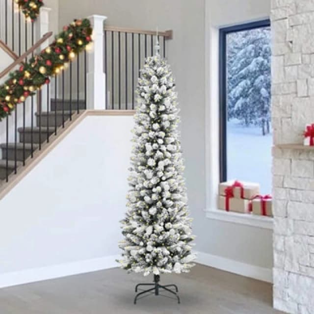 vidaXL Artificial Christmas Tree with 300 LEDs, White Balls Green and white 240 cm, Green 3396132