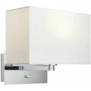 Loops - Wall Light & Shade Chrome Plate & Vintage White Fabric 60W E27 gls e10303