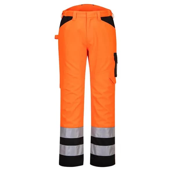 Portwest PW2 Hi Vis Service Trousers PW241OBR40 Colour: Orange / Black
