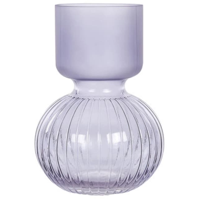 Beliani Flower Vase Thetidio Glass 26cm Violet