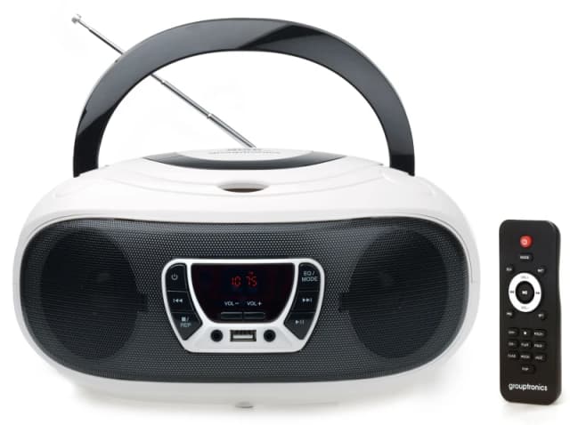 Grouptronics Versatile Boombox Cd Player With Radio, Usb, Mp3 & Aux In For Smartphones And Tablets